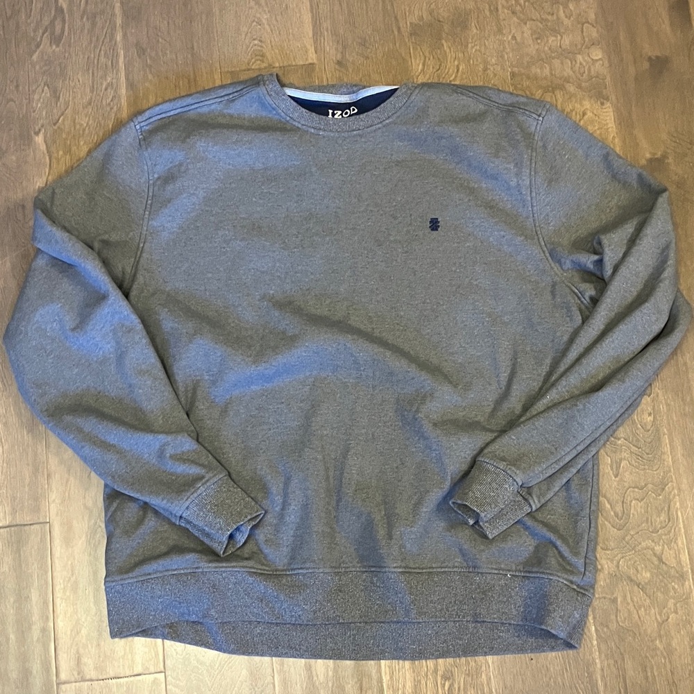 Izod Men's Crewneck Sweater Advantage performance stretch in Gray size XXL
